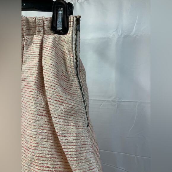 Aritzia Talula Striped Shimmer Pleated Flair Mini Skirt Womens 2 Elasticic Waist - Picture 4 of 11